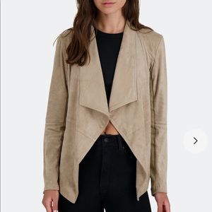 BB Dakota Wade Faux Suede Drape Jacket in Toffee S